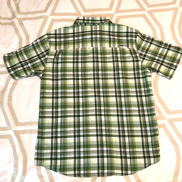 Marmot SS Button Down Shirt - Medium - Green/White - Picture 3 of 4